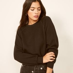 Reformation Jeans Rio Classic Sweatshirt, Black, M